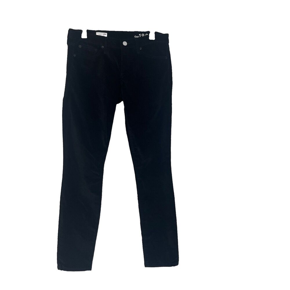 Gap 1969 Always Skinny Black Velvet Pants Size 29 Regular NWOT